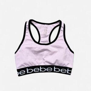 Bebe sport pink sports bra with black trim #activewear #fitness size medium